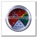 High Quality Steel Back Connection Pressure Gauge With 3 Segment Display thumbnail-3