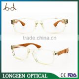 G2210A transparent rim with bamboo temple optical frame glasses