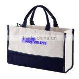 Canvas Leather Splice Monogrammable Non Woven Bag thumbnail-1