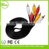 1.5m Phono 3 RCA To 3 RCA Audio Video Cable Lead thumbnail-1
