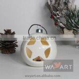 Lovely Heart Ceramic Christmas Ball Candle Holder for Hanging thumbnail-2