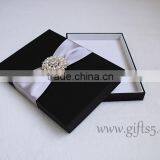 Graceful Black Silk Wedding Packaging Box for Invitation Cards thumbnail-5