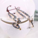 Hollow Oval Gemstone Stud Earring, Rhinestone Paved Golden Earring Designs for Women thumbnail-2