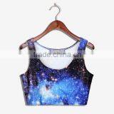 Latest Tops Designs Girls Blue Galaxy Print Vest N7-27 thumbnail-1