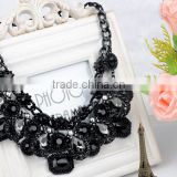 Fashion black resin choker fabric necklace