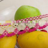 4cm Pink -white Lace Fabric 2016 Cord Lace Cotton Lace Trim Nigerian Lace C400209 thumbnail-1