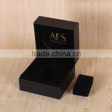 Leather Watch Jewelry Box Black Jewelry Box With Gold Foil