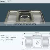 JZ-835 Single Bowl Double Tray Stainless Steel Kitchen Sink thumbnail-2