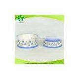 Blue Ceramic Pet Bowl With Flower for Pet thumbnail-1