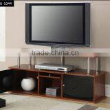 Oak Finish Double Layer Particle Board Corner TV Stand thumbnail-1