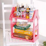 2-Shelf Shelving Unit Plastic Bathroom Shelf With Two Layers Organizer thumbnail-5