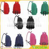 Cute Polka Dot Women Canvas Backpack Satchel Rucksack Schoolbag Leisure Travel Shoulder Bag thumbnail-6