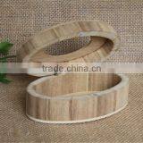 Handmade Small Oval Wooden Perforated Display Box thumbnail-3