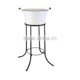 Metal Oval Tub Galvanized Steel & Power Coating Beverage/beer Ice Buckets With Stand & Handle thumbnail-1