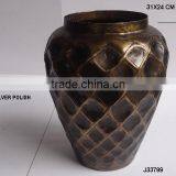 Big Honey Comb Vase in One Size Antique Brass Made in Sheet Aluminium thumbnail-1