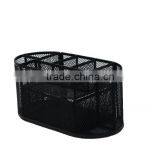 Black Multi-function Metal Mesh Name Card Collection Oval Suppiles Caddy thumbnail-2