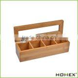 Factory Price 4 Slot Bamboo Wood Tea Storage Box For Home/Homex_Factory thumbnail-1