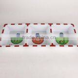 Fashion Design Holiday Seabeach Print Plastic Dip, Round Party Divided Plastic Plates thumbnail-5