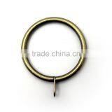 Steel Curtain Metal Rod Ring Fixed Eyelet Inside Diameter 43mm Antique Brass Plated thumbnail-1