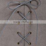 Newest Women's High Street Fashion Designe Sexy Grey Bandage Skirt thumbnail-5