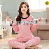 Wholesale Women's Pajama Suits Winter Thickening Coral Fleece Girl Pullover Sleepwear thumbnail-5