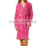 LADIES' BATHROBE RED BATHROBE COTTON BATHROBE (EV42517) thumbnail-1
