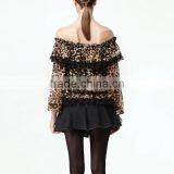 Fashionable Printed Long Sleeve Clothing New Design off Shoulder Sexy Fancy Tops for Girls thumbnail-4