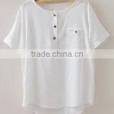 Fashion Women Cotton Linen t Shirt thumbnail-1