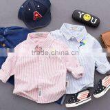 2-7 Years Autumn Cotton Striped Embroidered Balloon Shirt Wholesale Latest Shirt Designs for Boys thumbnail-1