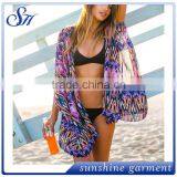 2016 Fantastic Print Chiffon Beachwear Dust Coat for Women thumbnail-1