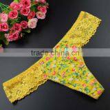 Stock Floral Flower Print Cute Low Waist Lace Sey Panties Women Underwear Thongs Bragas Women Panties Sey Underwear Women Briefs thumbnail-1