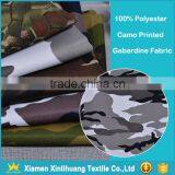 Top Quality Stain Proof 100 Polyester Camo Printed Gabardine Fabric for Workwear