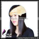 CX-E-28 2016 Wholesale Stock Popular Hair Headband Knitted Mink Fur Scarf thumbnail-2