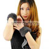 CX-A-28D Kids Women Cute Knitted Genuine Rabbit Fur Wrist Cuff thumbnail-3