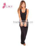 Women Scoop Neck Racer Back Sleeveless Casual Dress Strechy Long Maxi Dress thumbnail-1