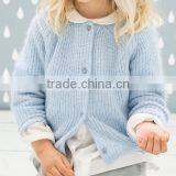 High Quality Girl's Cable Shoulder Blue Patterned Stitched Cardigan (BKNB26) thumbnail-1