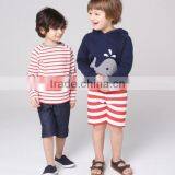 Latest Promotional Logo Baby Clothes Cheap Hot Sale Fashion Wholesale Kids Boutique Stripe Long Sleeve100%cotton T-shirt thumbnail-4