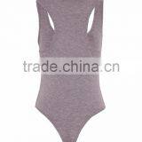 Chinese Factory Sexy Women Plain Tight Body Shaper Basic Grey Racer Back Bodysuit thumbnail-5