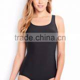 Simple Scoop Neck And Back Swimsuit Customizable Lower Cut Leg Opening Fully Lined Swimwear Womens One Piece Swimsuit Lining thumbnail-2