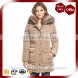 Wholesale 100% Nylon Shell Women's Slim Parka Jackets With Fur thumbnail-2