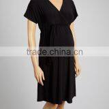 Latest Maternity Dresses With Black Maternity Wrap Dress Soft Short Sleeve Women Clothes WD80817-7 thumbnail-1