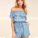 Guangzhou Supplier Fashion Romper Women Summer Sexy Denim Jumpsuits Women 2017 thumbnail-1