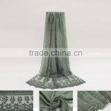 New Fashion Custom Classic Plain Dyed Linon Viscose Thin Lace Flower Trim Ribbon Hijab Scarf thumbnail-2