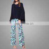 New Pants High Waisted Wide Leg Pants Islamic Women Loose Palazzo Bottom Pants Muslim Wear Women Floral Printed Trousers thumbnail-4