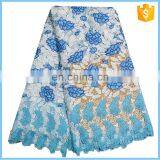 Multicolor 100%polyester Gold,purple,teal Nigerian Swiss French Cord African Guipure Lace Fabric for Aso Ebi LW5010002 thumbnail-3