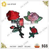 Pink and Red Iron on Embroidery Rose Patches for Girls thumbnail-1