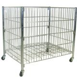 Foldable galvanized metal security wire mesh storage roll cage