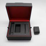 Black PU Leather Watch Box With Custom Insert for Holding Watch, Watch Strap, Warranty Card thumbnail-3