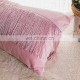 Luxury Modern 100%Polyester Velvet Pillow Cushion With Fringe Tassels for Home Deco thumbnail-2