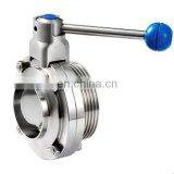 Sanitary Food Grade Stainless Steel SS316 Female/Male RJT Butterfly Valve With Pulling Handle thumbnail-5